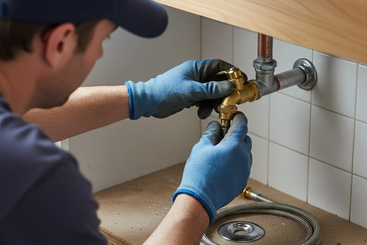 Shutoff valve and fitting work during Faucet and Fixture Repair in Bullard